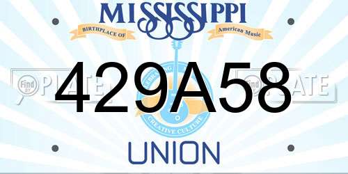 429A58 Mississippi License Plate
