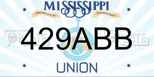 429ABB Mississippi License Plate