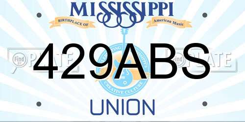 429ABS Mississippi License Plate