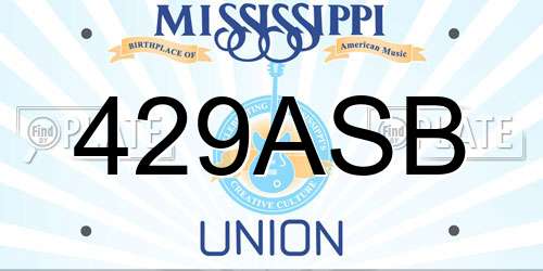 429ASB Mississippi License Plate