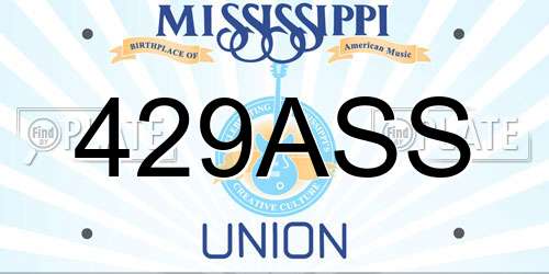 429ASS Mississippi License Plate
