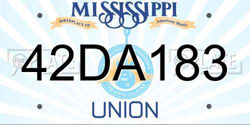 42DA183 Mississippi License Plate