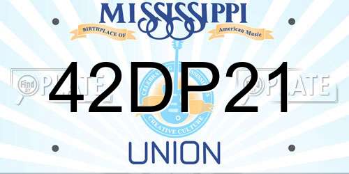 42DP21 Mississippi License Plate