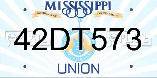 42DT573 Mississippi License Plate