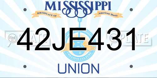 42JE431 Mississippi License Plate