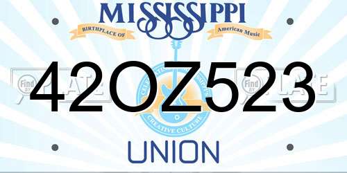 42OZ523 Mississippi License Plate