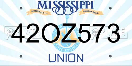 42OZ573 Mississippi License Plate