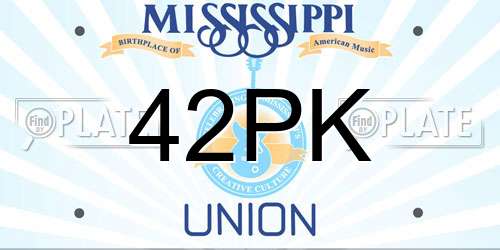 42PK Mississippi License Plate