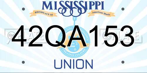 42QA153 Mississippi License Plate