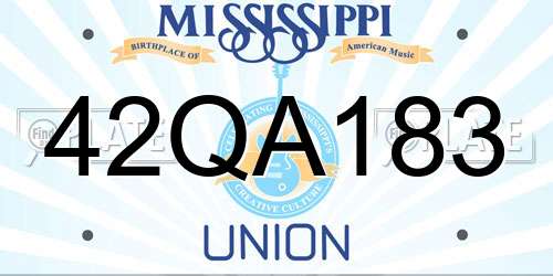 42QA183 Mississippi License Plate