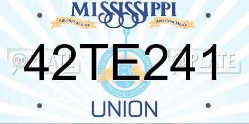 42TE241 Mississippi License Plate