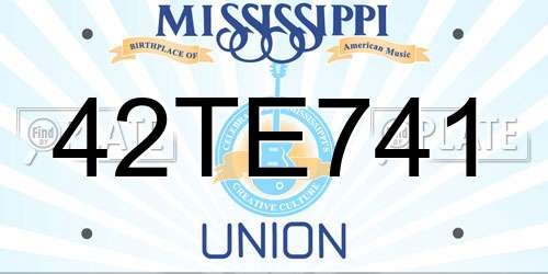 42TE741 Mississippi License Plate