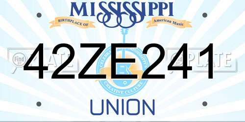 42ZE241 Mississippi License Plate