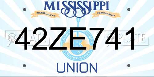 42ZE741 Mississippi License Plate