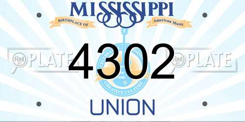 4302 Mississippi License Plate