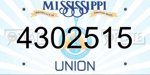 4302515 Mississippi License Plate