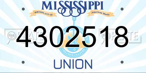 4302518 Mississippi License Plate