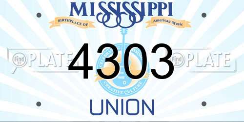 4303 Mississippi License Plate