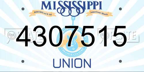 4307515 Mississippi License Plate