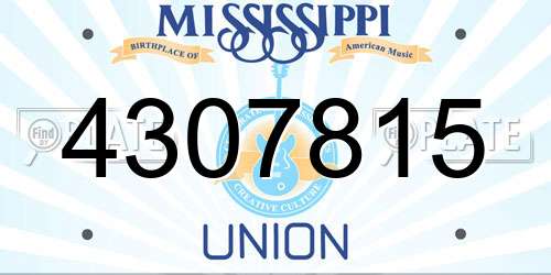 4307815 Mississippi License Plate