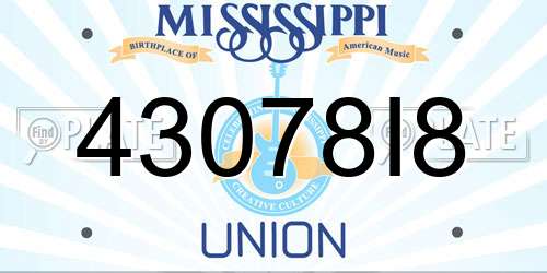 43078I8 Mississippi License Plate