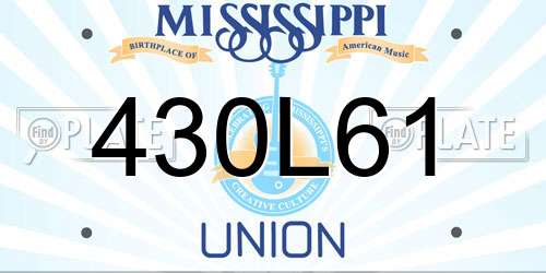 430L61 Mississippi License Plate
