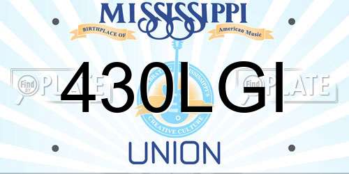 430LGI Mississippi License Plate