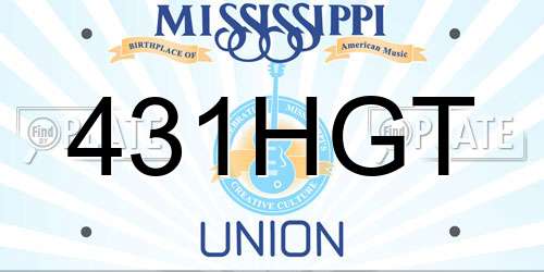431HGT Mississippi License Plate