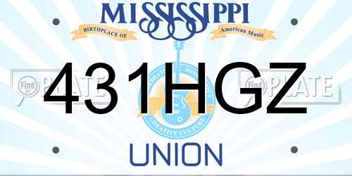 431HGZ Mississippi License Plate
