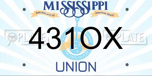 431OX Mississippi License Plate