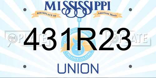 431R23 Mississippi License Plate