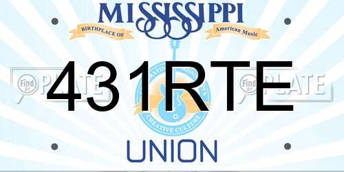 431RTE Mississippi License Plate