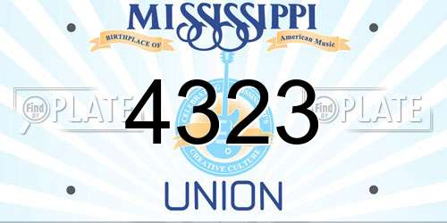 4323 Mississippi License Plate