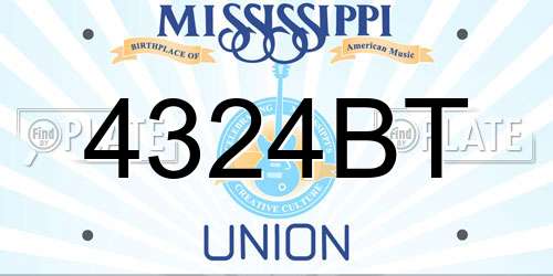 4324BT Mississippi License Plate