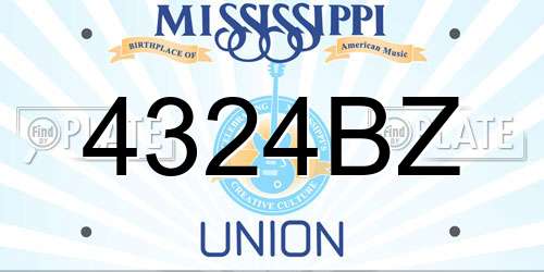 4324BZ Mississippi License Plate