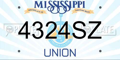 4324SZ Mississippi License Plate