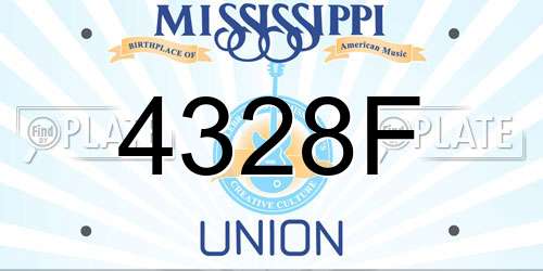 4328F Mississippi License Plate
