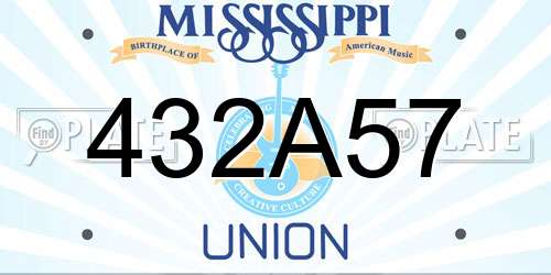 432A57 Mississippi License Plate