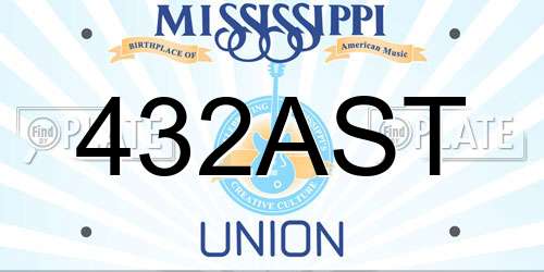 432AST Mississippi License Plate
