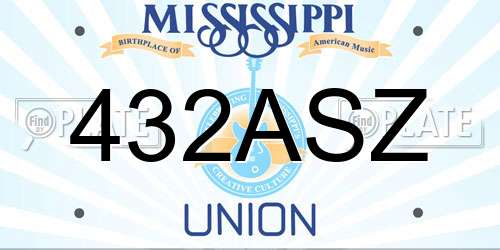432ASZ Mississippi License Plate