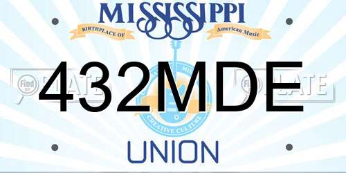432MDE Mississippi License Plate