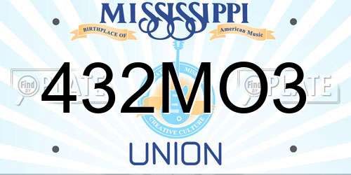 432MO3 Mississippi License Plate