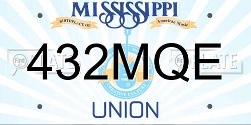 432MQE Mississippi License Plate