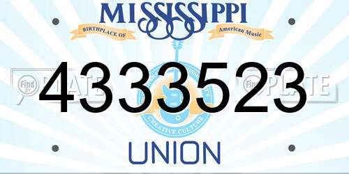 4333523 Mississippi License Plate