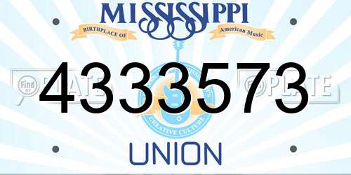 4333573 Mississippi License Plate