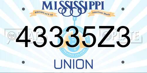 43335Z3 Mississippi License Plate