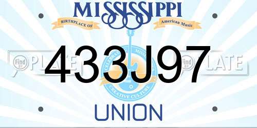 433J97 Mississippi License Plate
