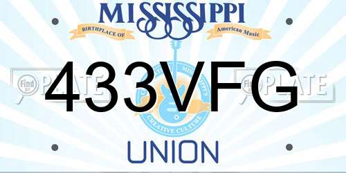 433VFG Mississippi License Plate