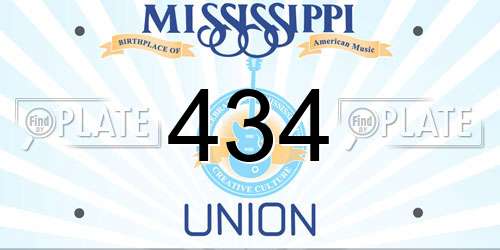 434 Mississippi License Plate