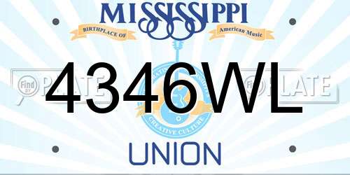 4346WL Mississippi License Plate
